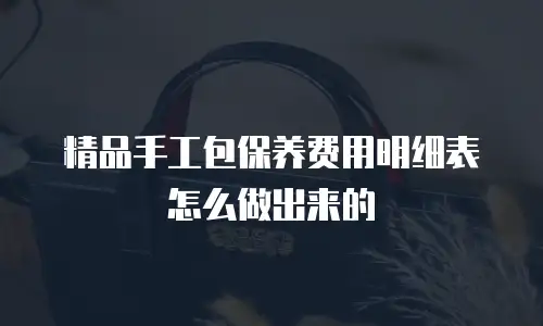 精品手工包保养费用明细表怎么做出来的