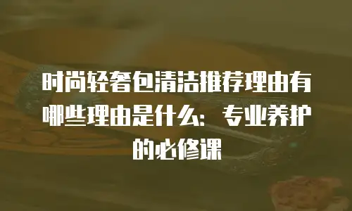 时尚轻奢包清洁推荐理由有哪些理由是什么：专业养护的必修课