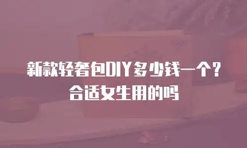 新款轻奢包DIY多少钱一个？合适女生用的吗