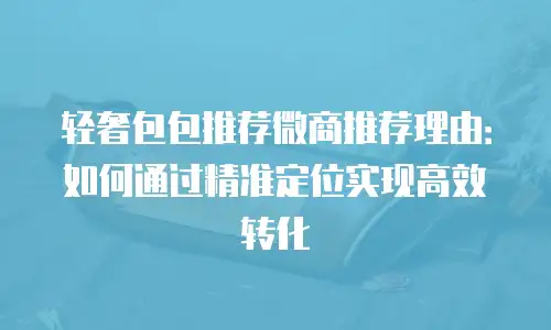 轻奢包包推荐微商推荐理由：如何通过精准定位实现高效转化