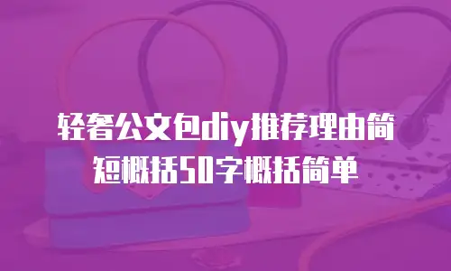 轻奢公文包diy推荐理由简短概括50字概括简单