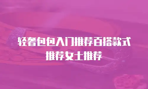 轻奢包包入门推荐百搭款式推荐女士推荐