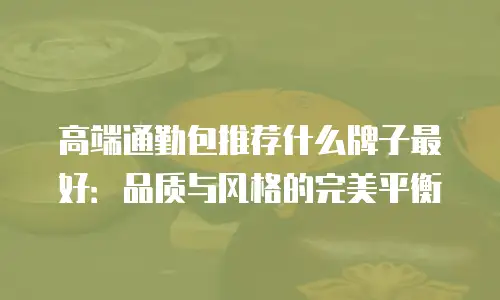 高端通勤包推荐什么牌子最好：品质与风格的完美平衡