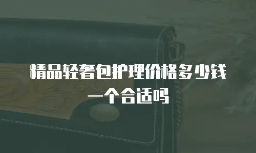 精品轻奢包护理价格多少钱一个合适吗