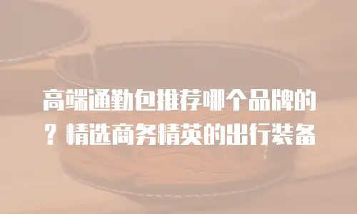 高端通勤包推荐哪个品牌的？精选商务精英的出行装备