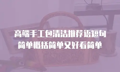 高端手工包清洁推荐语短句简单概括简单又好看简单