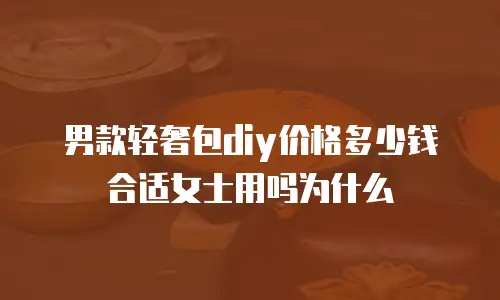 男款轻奢包diy价格多少钱合适女士用吗为什么