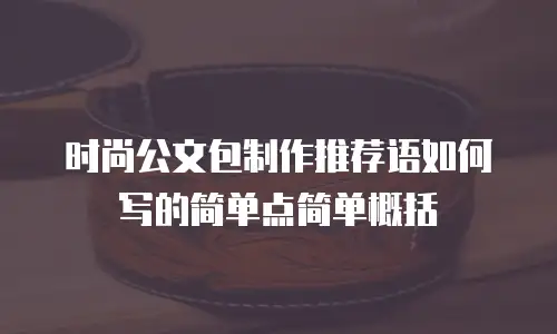 时尚公文包制作推荐语如何写的简单点简单概括