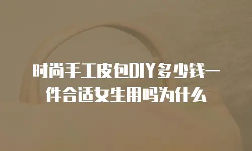 时尚手工皮包DIY多少钱一件合适女生用吗为什么