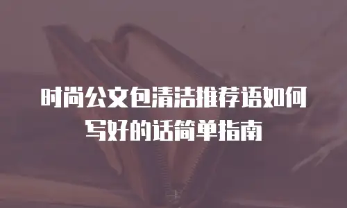 时尚公文包清洁推荐语如何写好的话简单指南