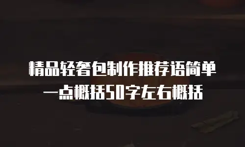 精品轻奢包制作推荐语简单一点概括50字左右概括