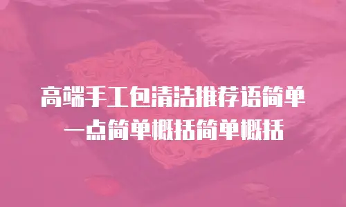 高端手工包清洁推荐语简单一点简单概括简单概括