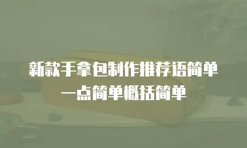 新款手拿包制作推荐语简单一点简单概括简单