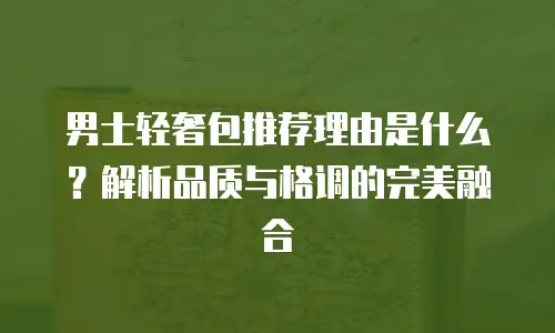 男士轻奢包推荐理由是什么？解析品质与格调的完美融合