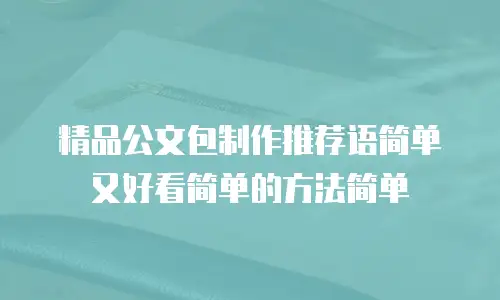 精品公文包制作推荐语简单又好看简单的方法简单