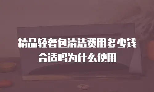 精品轻奢包清洁费用多少钱合适吗为什么使用
