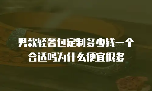 男款轻奢包定制多少钱一个合适吗为什么便宜很多