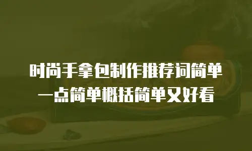 时尚手拿包制作推荐词简单一点简单概括简单又好看