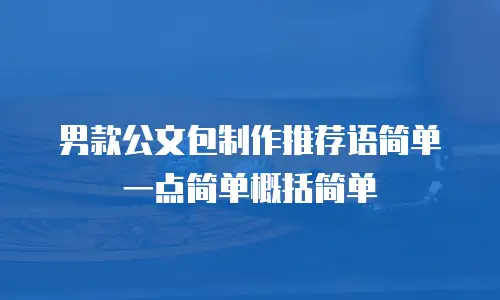 男款公文包制作推荐语简单一点简单概括简单