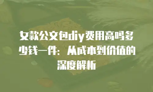 女款公文包diy费用高吗多少钱一件：从成本到价值的深度解析