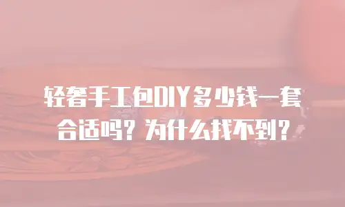 轻奢手工包DIY多少钱一套合适吗？为什么找不到？