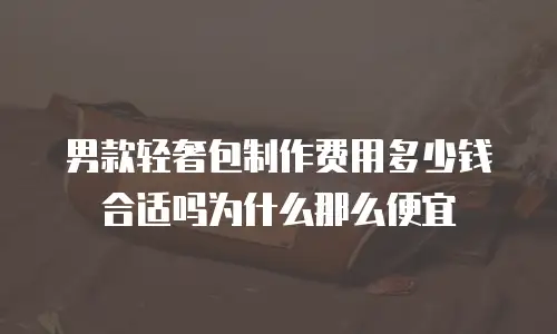 男款轻奢包制作费用多少钱合适吗为什么那么便宜