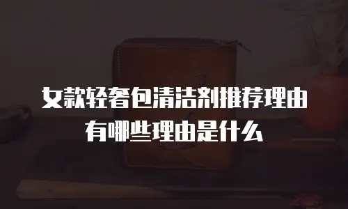 女款轻奢包清洁剂推荐理由有哪些理由是什么