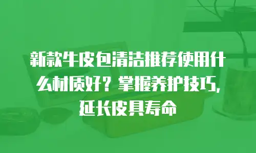 新款牛皮包清洁推荐使用什么材质好？掌握养护技巧，延长皮具寿命