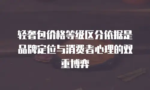 轻奢包价格等级区分依据是品牌定位与消费者心理的双重博弈