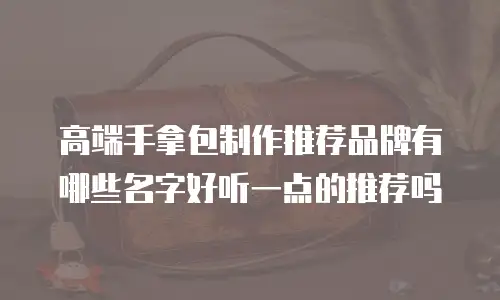 高端手拿包制作推荐品牌有哪些名字好听一点的推荐吗