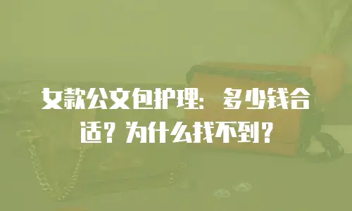 女款公文包护理：多少钱合适？为什么找不到？
