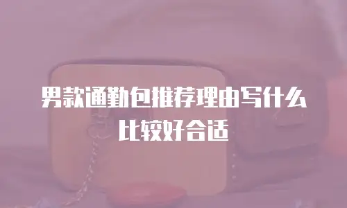 男款通勤包推荐理由写什么比较好合适