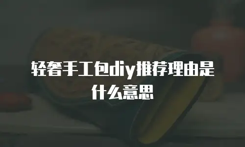 轻奢手工包diy推荐理由是什么意思