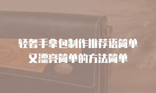 轻奢手拿包制作推荐语简单又漂亮简单的方法简单