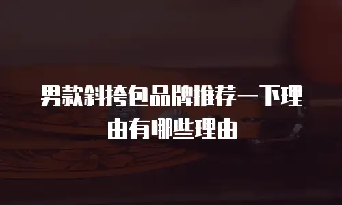 男款斜挎包品牌推荐一下理由有哪些理由