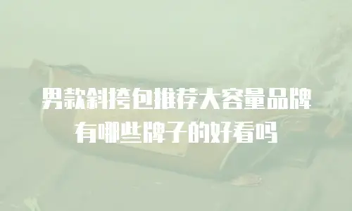 男款斜挎包推荐大容量品牌有哪些牌子的好看吗