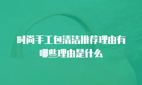 时尚手工包清洁推荐理由有哪些理由是什么