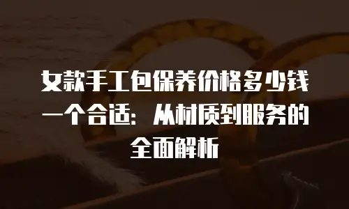 女款手工包保养价格多少钱一个合适：从材质到服务的全面解析
