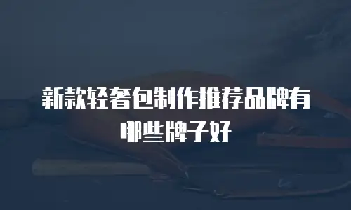 新款轻奢包制作推荐品牌有哪些牌子好