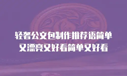 轻奢公文包制作推荐语简单又漂亮又好看简单又好看