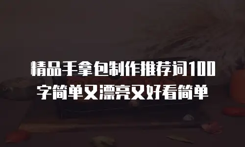 精品手拿包制作推荐词100字简单又漂亮又好看简单