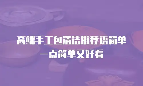 高端手工包清洁推荐语简单一点简单又好看