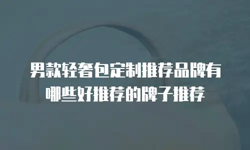 男款轻奢包定制推荐品牌有哪些好推荐的牌子推荐
