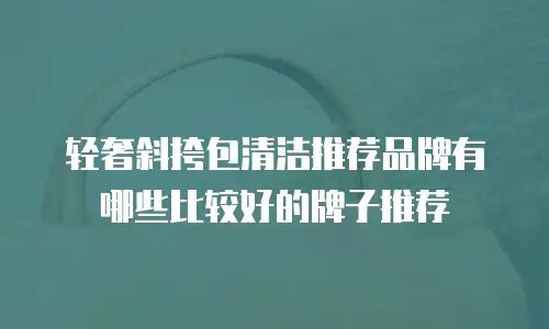 轻奢斜挎包清洁推荐品牌有哪些比较好的牌子推荐