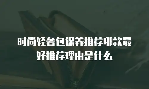 时尚轻奢包保养推荐哪款最好推荐理由是什么