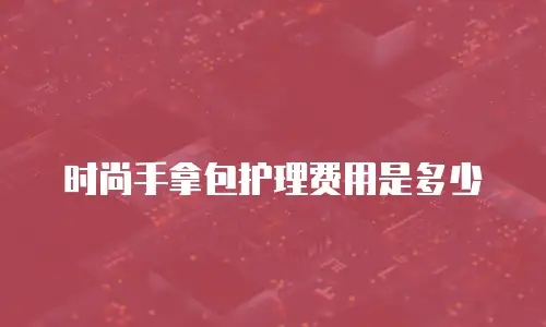 时尚手拿包护理费用是多少