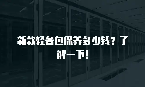 新款轻奢包保养多少钱？了解一下！