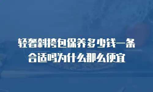 轻奢斜挎包保养多少钱一条合适吗为什么那么便宜