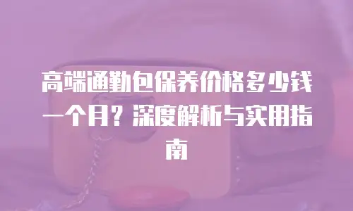 高端通勤包保养价格多少钱一个月？深度解析与实用指南