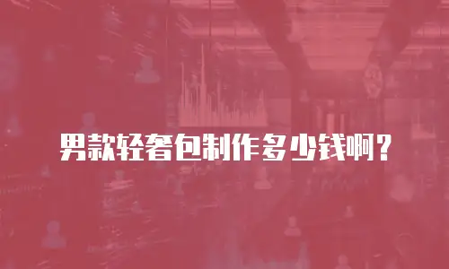 男款轻奢包制作多少钱啊？
